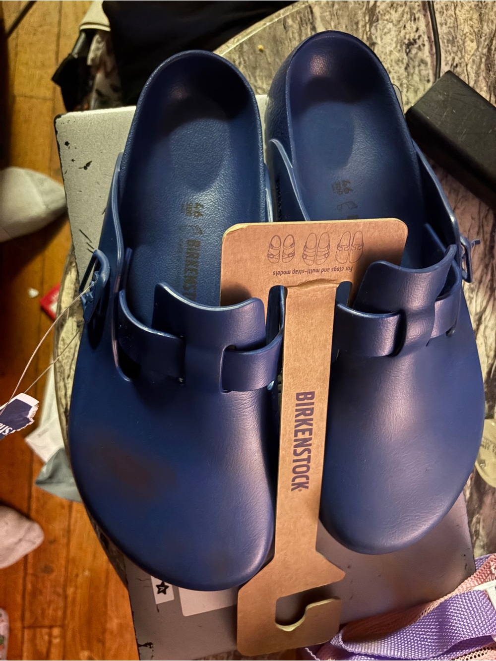 Birkenstock Men's Navy Blue Slip-On Clogs